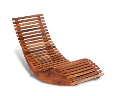 Festnight Sedia a Sdraio a Dondolo in Legno/Lettino da Sole di Acacia
