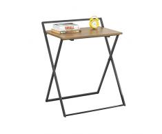 SoBuy Tavolino Pieghevole Tavoli Pieghevoli da Interno Tavolo Pieghevole Salvaspazio Scrivania Piccola (Nero) FWT88-F