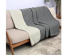 Catalonia Classy Coperta impermeabile per il divano, coperta lavabile per il letto, coperta morbida reversibile per cani 203 x 152cm Taupe/Grigio