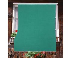 Tenda da Sole da Esterno per Balcone in Tessuto Resistente Misura cm 140x250 in 100% Poliestere con Anelli Dis. 5 Verde