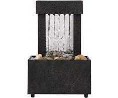 LIZEALUCKY Fontana da Tavolo per Fontana per Interni con luci a LED, Fontana da Tavolo a Cascata illuminata con Pietre e Cavo USB per LUfficio e larredamento della casa