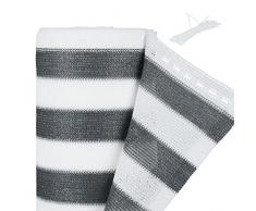 Relaxdays Pannello Frangivista, 2 x 15 m, Telo Ombreggiante, Rete Copri Recinzioni Esterno e Ringhiere Balconi, Bianco Grigio, HxL