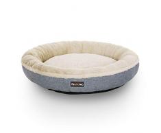 FEANDREA Cuccia Divano per Cani Gatti, Forma di Ciambella, 65 cm, Grigio PGW65G