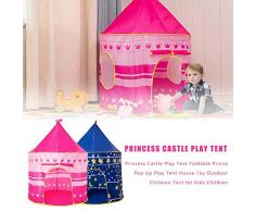 chora Princess Castle,Tendone per Bambini E Tenda Princess Castle, Pieghevole Prince Pop Up Play Tent House Toy Outdoor Tenda per Bambini per Ragazze/Ragazzi Indoor E Outdoor