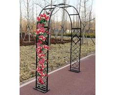 Arco per Piante Rampicanti Pergolato in Metallo Archi da Fiori Rose Decorazione Giardino Ingresso Arco Rampicanti con Base Bianco/Nero 140x230cm 180x230cm 220x230cm 260x230cm 300x230cm 340x230cm