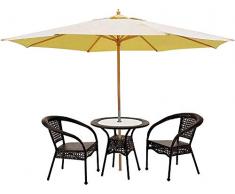 Ombrelloni da giardino 13Ft Xl Ombrellone da esterno con palo in legno di faggio tedesco Beach Yard Garden Wedding Cafe Garden-Beige