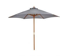 AKTIVE 53861 - Ombrellone Esagonale Diametro 270 cm - Telaio di Legno 38 mm - Colore Grigio