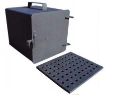 QLS - Caminetto per affumicatura, regolazione dellaria con griglia per forno, 25 x 25 x 30 cm