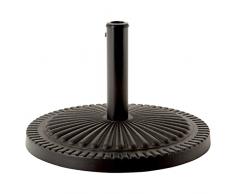 garden mile® - Base per ombrellone da Giardino, Quadrata, Rotonda, Effetto Granito, ghisa Effetto Rattan