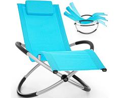 tillvex Sedia a Sdraio da Giardino o Spiaggia Pieghevole | Sedia a Dondolo per Terrazza - Reclinabile e Regolabile | Supporta fino a 180 kg | Impermeabile