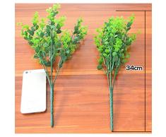 Funpa 5 Grappoli di Foglie di Piante di Plastica Simulate Eucalipto Arbusto Artificiale Decorazioni per la Casa Giardino