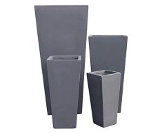 Set Di 4 Vasi Grigi Per Esterno Giardino, Portico, Ristorante, Gelateria Bar Hotel Albergo Piscina