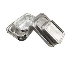 Amaoma 30 Pezzi Contenitori in Alluminio Monouso per Alimenti e Barbecue, USA e Getta, con Coperchi 230ml 400ml 600ml