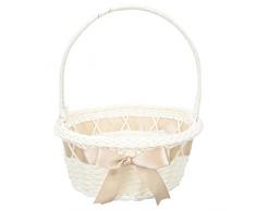 Toyvian Cesto Di Fiori Per Matrimonio Piccolo Cesto Di Vimini In Rattan Cesto Di Uova Di Pasqua Cesto Di Fiori Intrecciato Con Manico Per Bomboniere