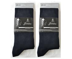 Fontana Calze, 12 paia di calze LUNGHE in puro cotone Filo di Scozia elasticizzate, confortevoli e rinforzate su punta e tallone. Prodotto Italiano. BLU - TG 11,5/12(42/44,5)