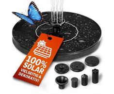 Gardebruk Fontana a Zampillo da Giardino a Getto 7 Effetti 180L/h Pannello Solare 160mm 1,4 Watt Pompa Laghetto Fontane