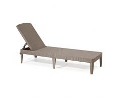 Mondo Viro Lettino prendisole in resina con schienale reclinabile per piscina e giardino (Lettino prendisole marrone)