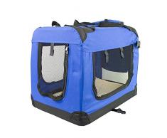 Mobiclinic, Trasportino per animali (cani, gatti, conigli, furetti, cincillà), Balu, taglia L, borsa da viaggio, con maniglie, traspirante, pieghevole, 70x52,5x50 cm, blu