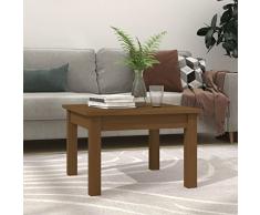 Homgoday Tavolino da Salotto Miele 45x45x30 cm Legno Massello di Pino, Tavolino da Salotto, Tavolinetto da Soggiorno, Tavolo per Ufficio Camera da Letto Giardino