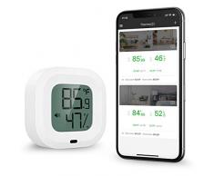 Termometro Wireless Bluetooth, ORIA Sensore di Temperatura e Umidità con 1.5Schermo LCD, Igrometro Interno con Avviso di Allarme, Supporto Android y iPhone para Casa, Vino, Soggiorno