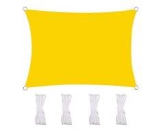 Vela Ombreggiante Impermeabile 2.5X3m Tenda A Vela Patio Anti-UV 95% Impermeabile & Protezione Solare Antivento & Resistente a Strappi per Giardino Patio Piscine, Giallo