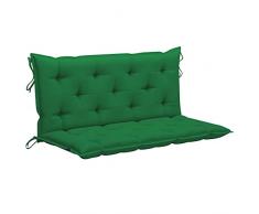 vidaXL Cuscino per Dondolo Verde 120 cm in Tessuto