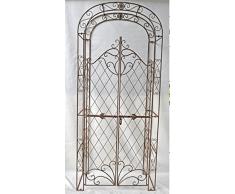 CLP Arco per Piante Rampicanti MELISSA con Cancello, in Ferro – Pergolato per Fiori con Porta, Stile Romantico Nostalgico I Supporto Piante con Porta a Doppia Anta I Arco per Giardino, h 220 cm bianco
