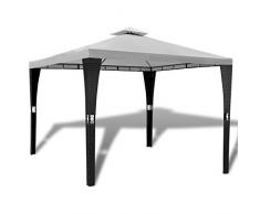 Xinglieu Gazebo in Polirattan con Tetto Crema Bianco 3 x 3 m Gazebo Pieghevole Gazebo da Giardino