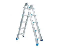 Scala articolata pieghevole telescopica multifunzione alluminio 4 x 5 gradini 5,10 m Treppe