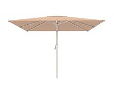 PARAMONDO Interpara Ombrellone da giardino e balcone 3 x 3m (quadrato/crema)/Telaio (argento)