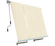Megashopitalia Tenda da Sole da Esterno per Balcone con Sistema a Caduta Veranda con Bracci in Alluminio Ecrù Soffitto o Parete (200x250CM)