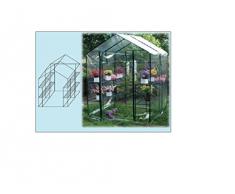 Serra da giardino per piante e fiori struttura in acciaio 4 ripiani,copertura Pvc L143XP143H195