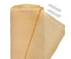 Relaxdays Frangivista, Telo Ombreggiante, 1,8 x 25 m, Rete Recinzioni da Esterno, Ringhiere Balconi, Varie Misure, Beige