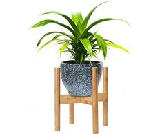 Supporto per Piante in Bamboo di Harcas. Regolabile per adattarsi a vasi per piante da 22 a 32 centimetri. Uso interno ed esterno. Accessorio per la casa Metà Secolo (pianta e vaso non inclusi)
