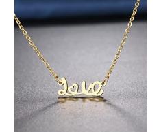 Collana da Donna Gioielli Collane da Donna in Acciaio Inossidabile Pendenti Amore con Fontana Artistica Catena Girocollo Gioielli da Donna Regali di Nozze Regali di Compleanno per Moglie e Figlia