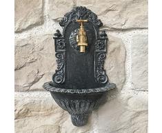 chemin_de_campagne - Fontana da Parete in ghisa, Stile da Giardino, 40 cm, Colore: Grigio Antico