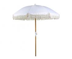 Beliani Retro giardino spiaggia Ombrellone Esterno parasole Faggio Bianco Mondello