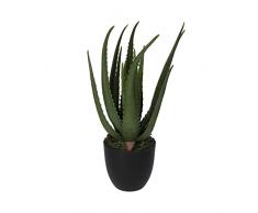 KEYHOMESTORE-Pianta artificiale di Aloe Vera, Altezza cm 40, completa di vaso, ideale come arredo per interni.