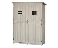 Outsunny Casetta da Giardino in Legno di Abete con Porta Doppia, Capanno Attrezzi con Mensole e Finestre, 127.5x50x164cm