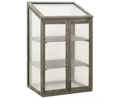 Festnjght Serra da Giardino, Serra in Legno, Serra da Balcone, Serra Piccola, in Legno di Abete 60x45x100 cm Grigia