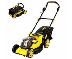 BKWJ Tosaerba Elettrico rotativo, Larghezza di Taglio 40 cm, Tosaerba a Batteria da 40 V con Batteria e Caricabatterie, Cesto raccoglierba da 45 Litri, tagliaerba Pieghevole a Spinta