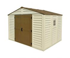 casetta da Giardino in PVC WoodBrige Plus 325 x 240 cm Colore Beige e Marrone