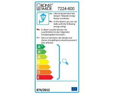 Konstsmide 7224-600 Parma - Lampioncino con piedistallo in Alluminio Laccato, 24 x 24 x 54 cm (Larghezza x profondità x Altezza), 1 x 75 W, IP43, Colore: Verde