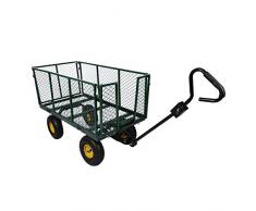 Wiltec Carrello di Trasporto XXL a Mano Max 550 kg con Telo e ripiano a griglia Rimovibili da Giardino