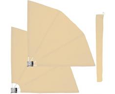STILISTA Tenda da Sole - a Cappottino, Set di 2, Pieghevole, Laterale, da Parete, Richiudibile - Telo, Tenda da Balcone a Ventaglio, da Terrazzo, Cappottina, Esterno, Separé, Paravento, Frangivista