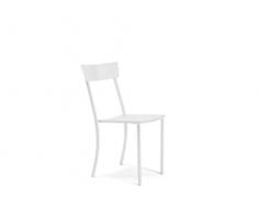 Cribel Canada, set da 4 sedie in metallo bianco per esterno impilabili e autoivellanti