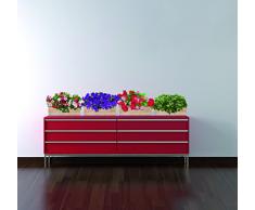 PLAGE 803702 Adesivo per pareti formato grande-Fiori da balcone, 120 x 50 cm