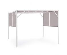 Bizzotto Gazebo GAZEBI da Giardino 3X3 per Esterno Cipro TETTOIA PERGOLATO Moderno Bianco