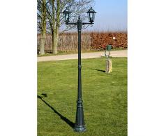 vidaXL Lampione con 2 Lanterne per Giardino Vialetto Luce Lampada da Esterno