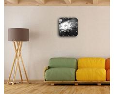 Un bellissimo laghetto di loto rosa a effetto carbonio artificiale, parete diametro 28 centimetri orologio con il bianco ha le mani e il viso, oggetti di decorazione, Designuhr, composito di alluminio molto bello per soggiorno, studio